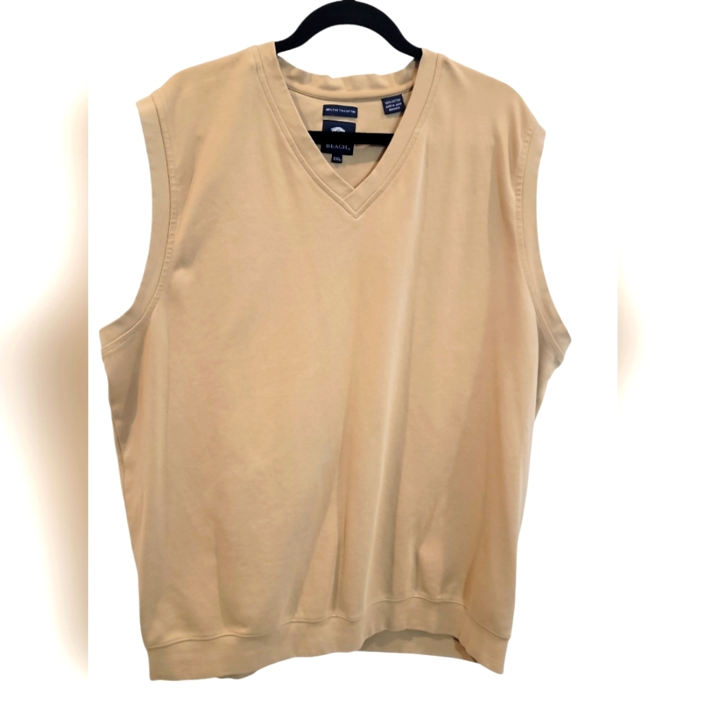 Pebble Beach Golf Vest Men's XXL  Tan 100% Pima Cotton